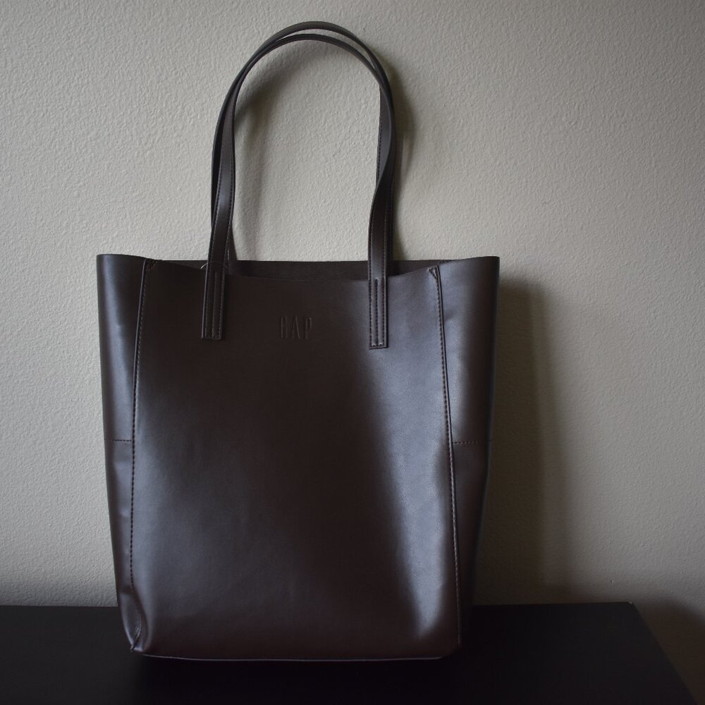 NWT Gap Synthetic Leather Tote in Dark Brown
